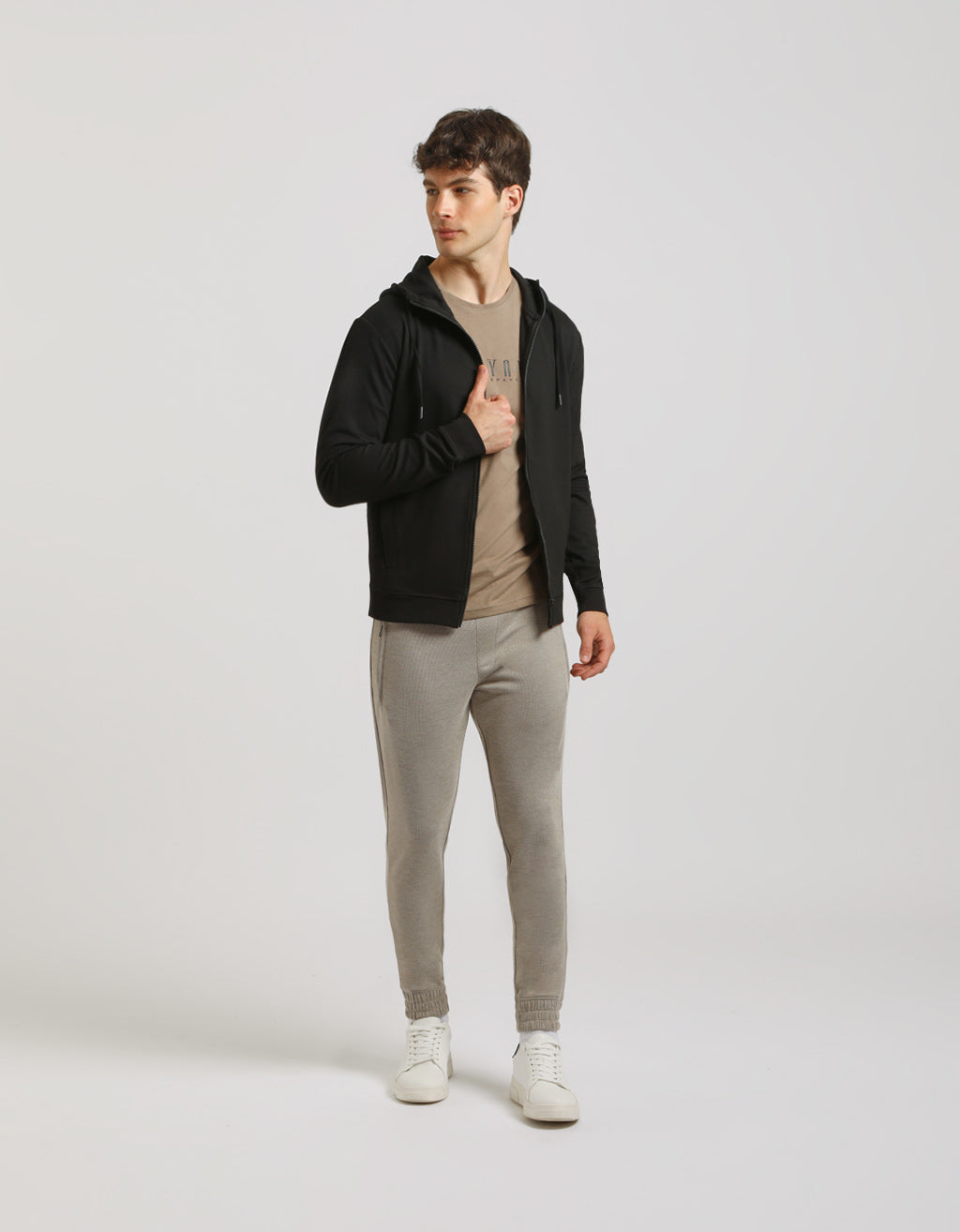 Felpa zip con cappuccio