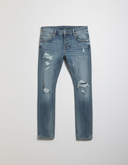 Jeans regular fit con strappi