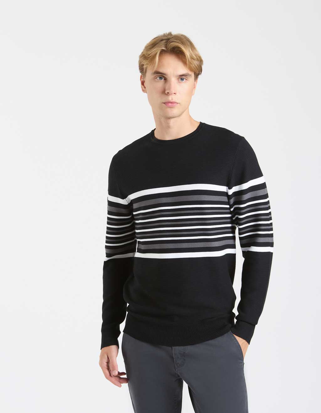 Maglia girocollo colorblock