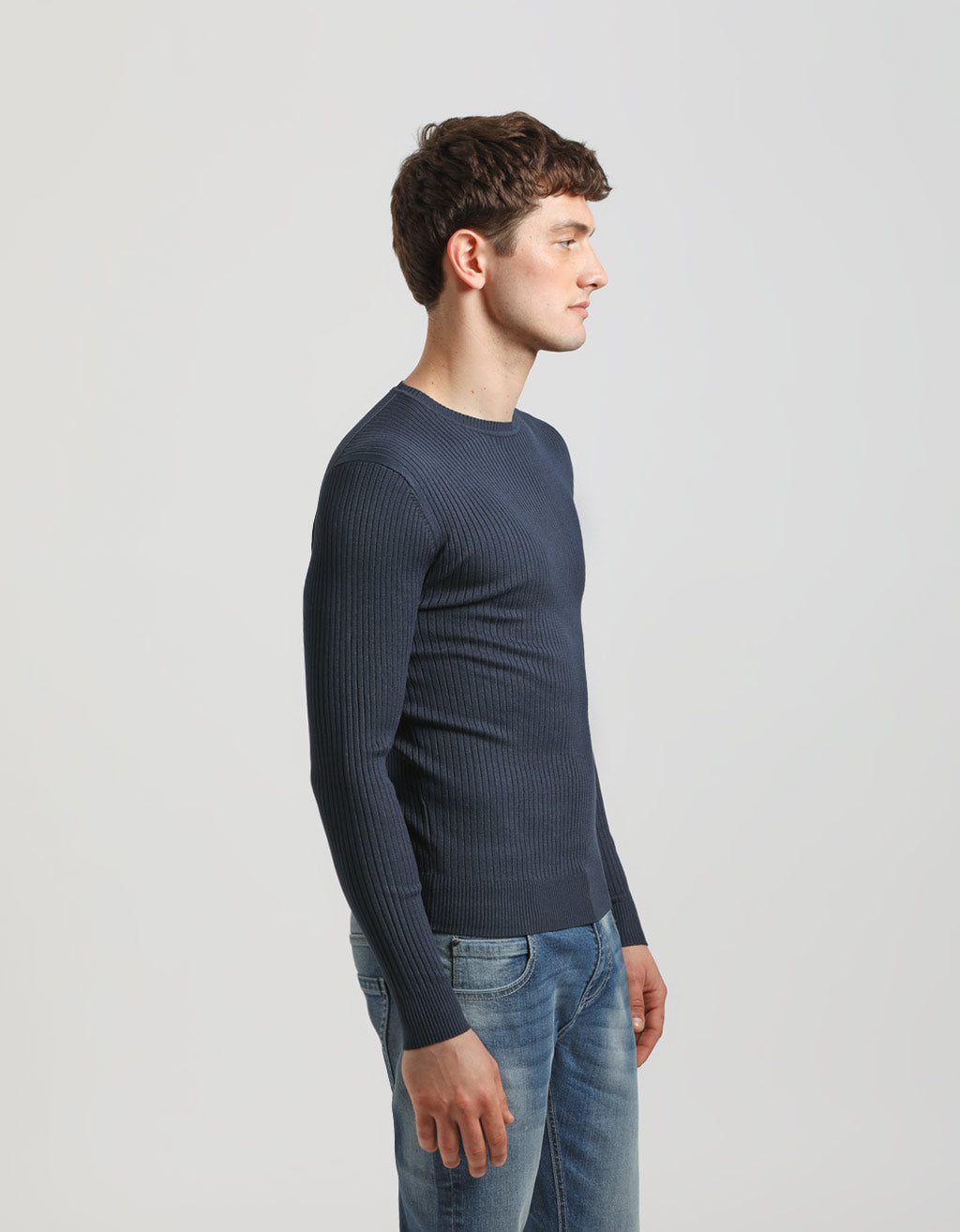 Maglia girocollo a coste