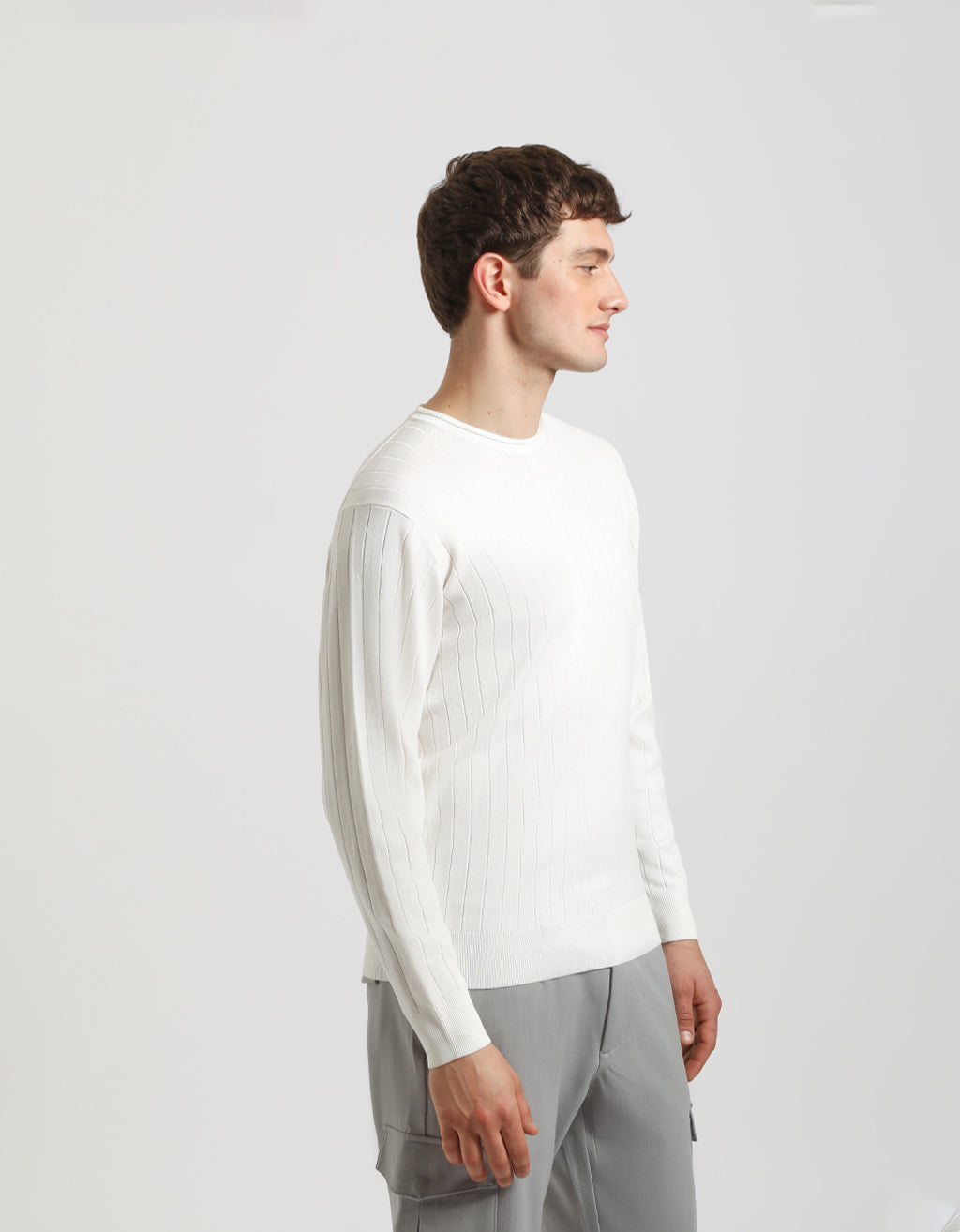Maglia girocollo a coste