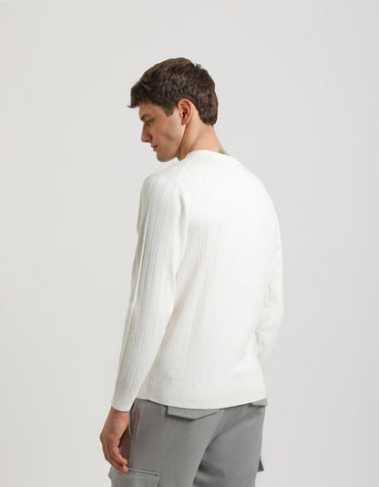 Maglia girocollo a coste