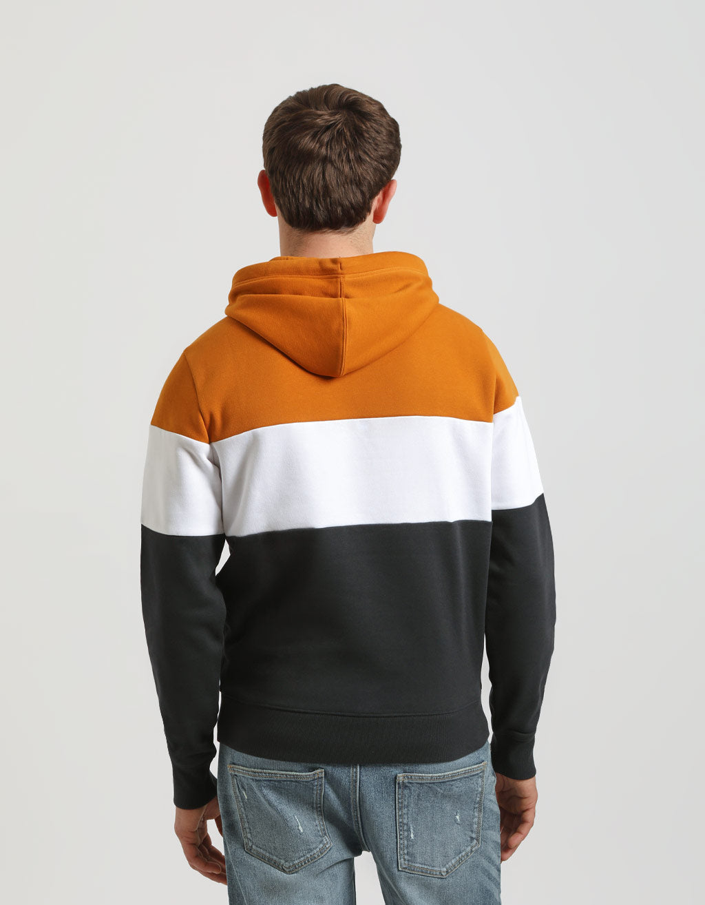 Felpa con cappuccio colorblock