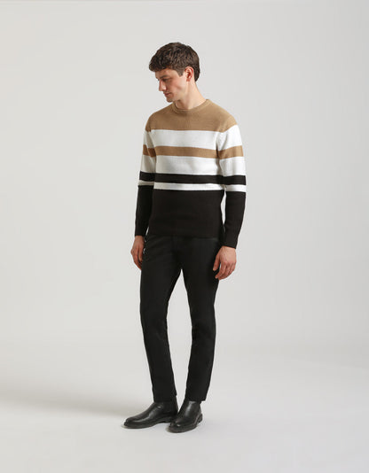 Maglia girocollo colorblock