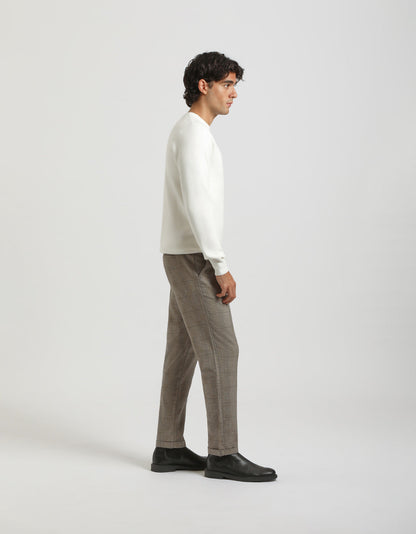 Pantaloni chino con fantasia a quadri