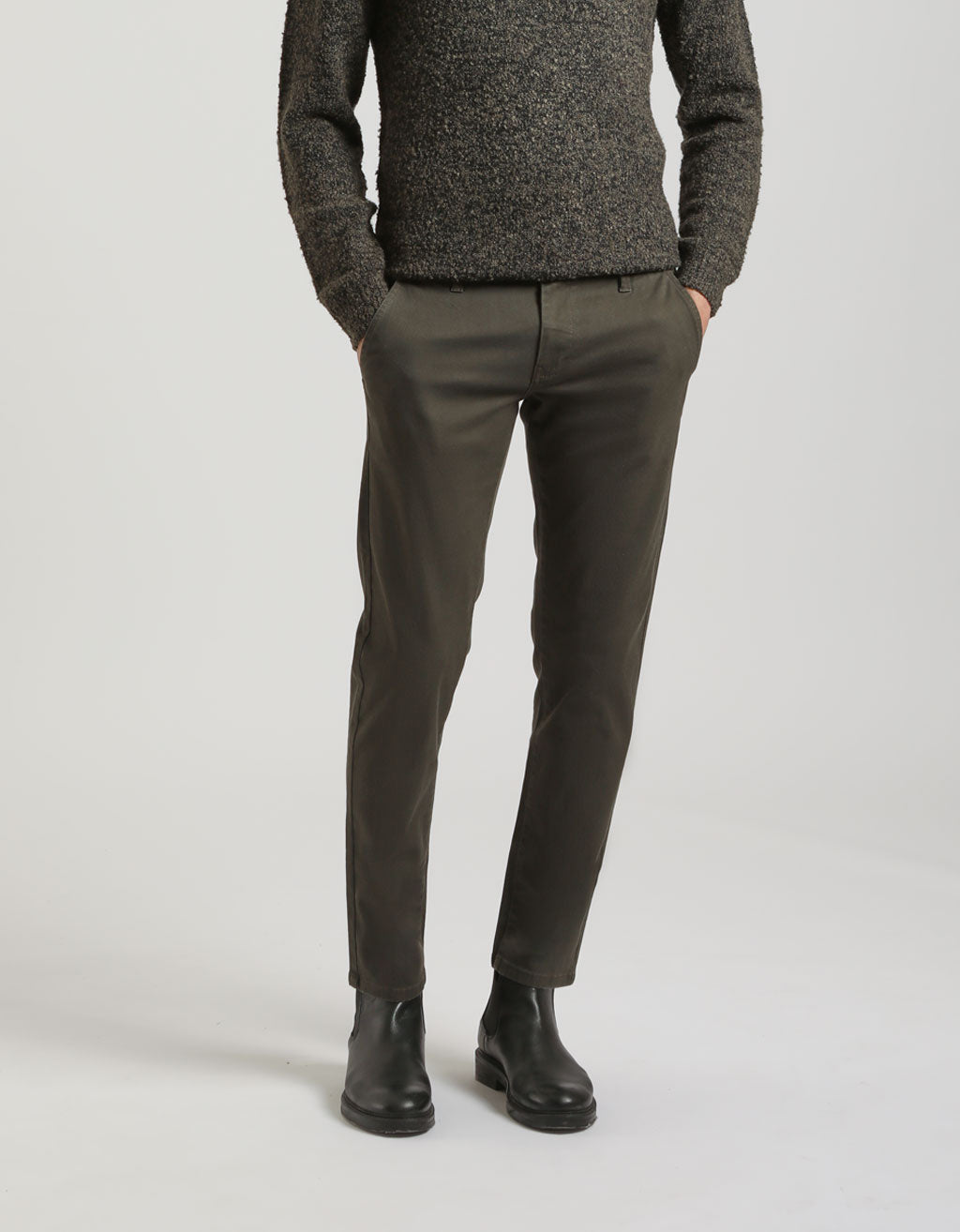 Pantaloni chino in cotone strutturato