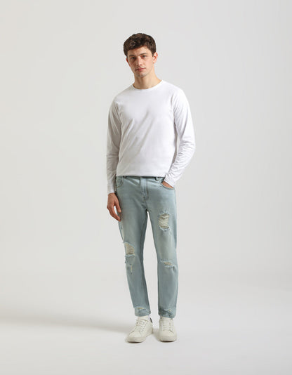 Jeans regular fit con strappi