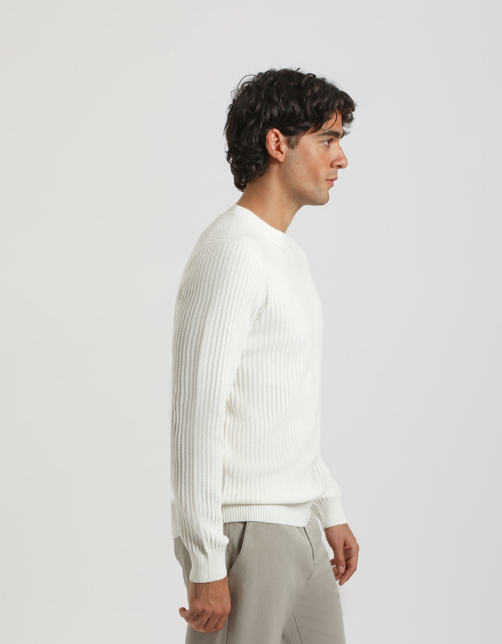 Maglia girocollo a coste