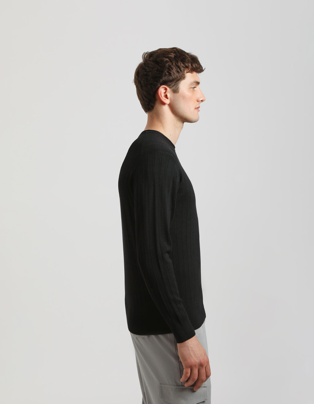 Maglia girocollo a coste