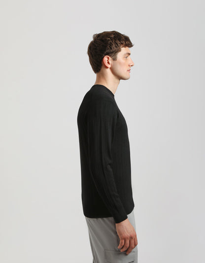 Maglia girocollo a coste