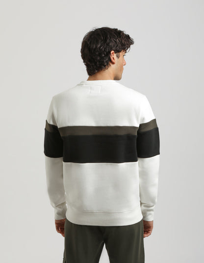Felpa girocollo colorblock