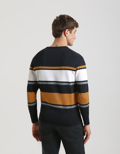 Maglia girocollo colorblock
