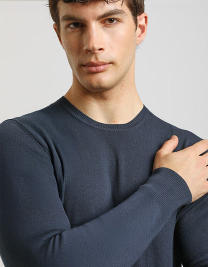 Maglia girocollo misto viscosa