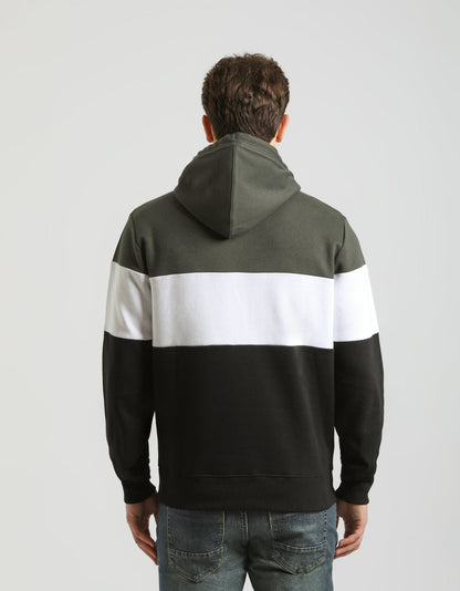 Felpa con cappuccio colorblock