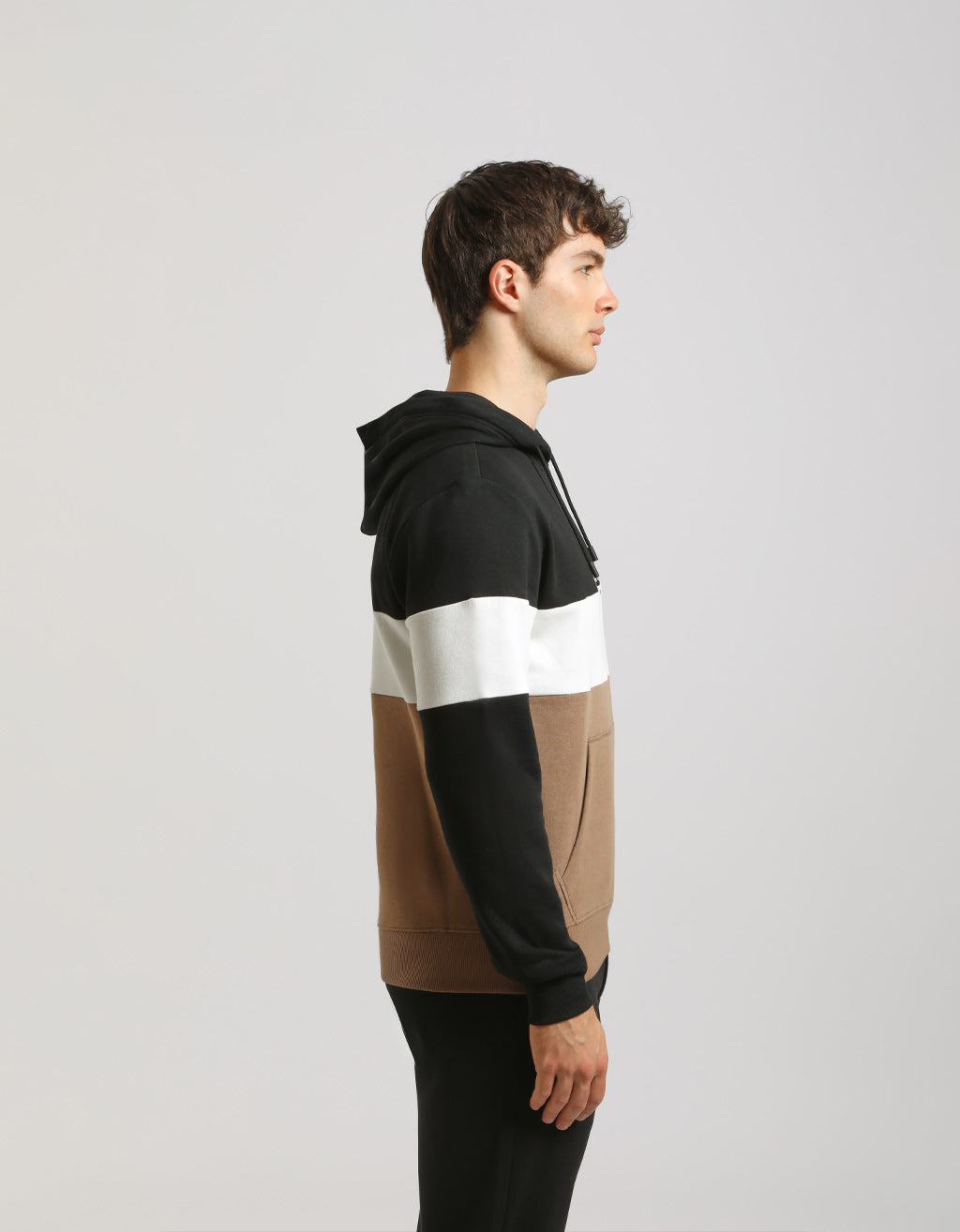 Felpa con cappuccio colorblock