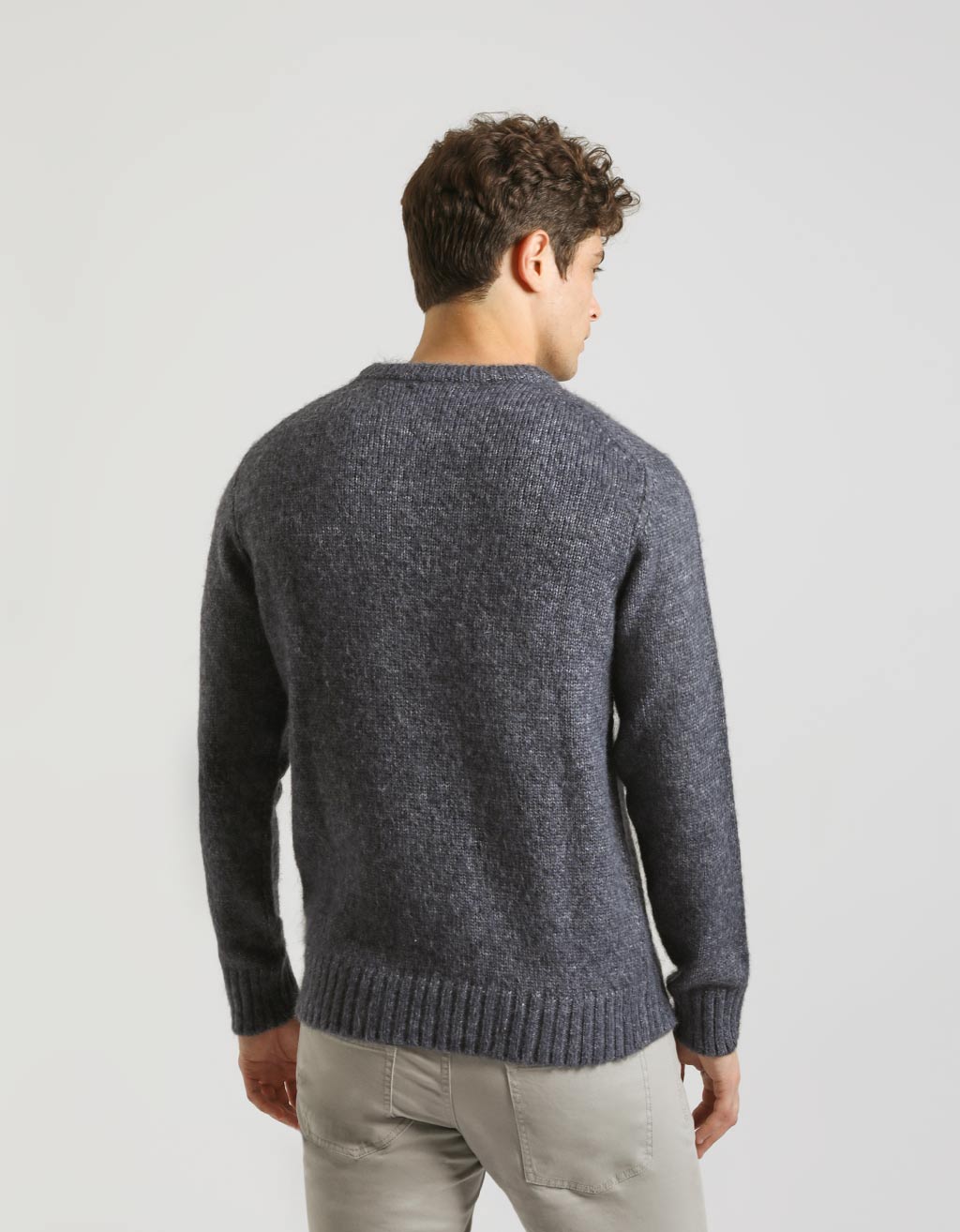 Maglia girocollo misto lana