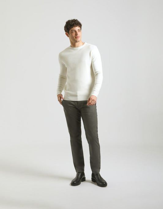 Pantaloni chino microfantasia