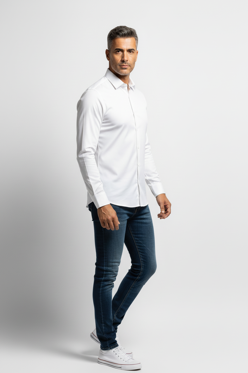 Camicia Versatile a Manica Lunga con Colletto Classico