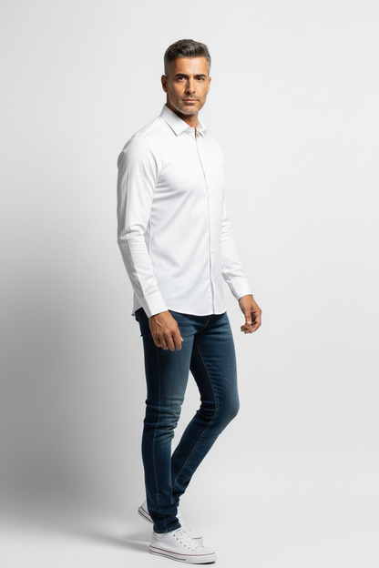 Camicia Versatile a Manica Lunga con Colletto Classico